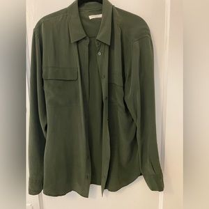 Equipment silk blouse, medium, dark army green